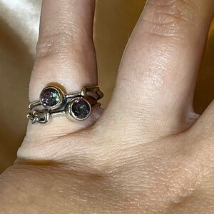 Alexandrite Ring, Sterling Silver, Size 7